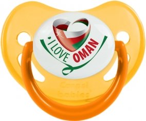I Love Oman Sucette Physiologique Jaune phosphorescente