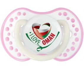 I Love Oman Sucette LOVI Dynamic Blanc-rose phosphorescente