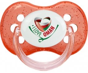 I Love Oman Sucette Cerise Rouge à paillette