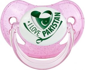 I Love Pakistan Sucette Physiologique Rose à paillette