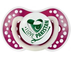 I Love Pakistan Sucette LOVI Dynamic Fuchsia phosphorescente