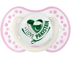 I Love Pakistan Sucette LOVI Dynamic Blanc-rose phosphorescente
