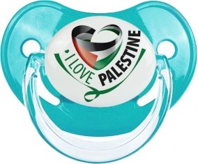 I Love Palestine Tétine Physiologique Bleue classique