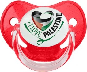 I Love Palestine Tétine Physiologique Rouge à paillette