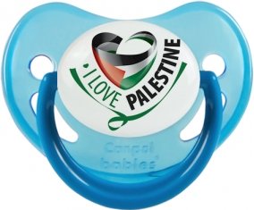I Love Palestine Tétine Physiologique Bleue phosphorescente