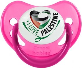 I Love Palestine Tétine Physiologique Rose phosphorescente