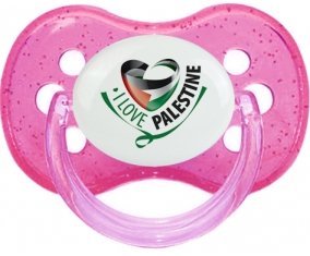 I Love Palestine Sucete Cerise Rose à paillette
