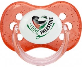 I Love Palestine Sucete Cerise Rouge à paillette