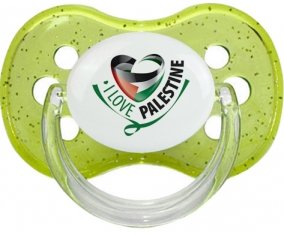 I Love Palestine Sucete Cerise Vert à paillette