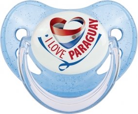 I Love Paraguay Sucete Physiologique Bleue à paillette