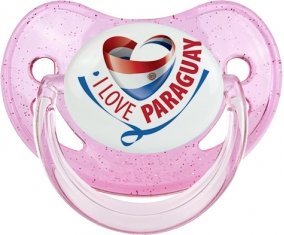 I Love Paraguay Sucete Physiologique Rose à paillette