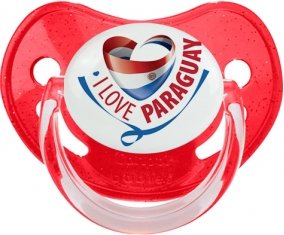 I Love Paraguay Sucete Physiologique Rouge à paillette