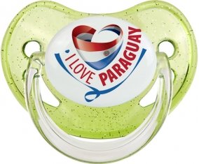 I Love Paraguay Sucete Physiologique Vert à paillette