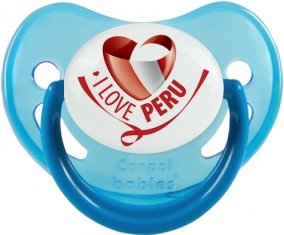 I Love Peru Sucette Physiologique Bleue phosphorescente