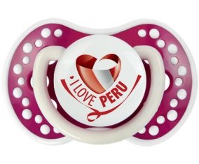 I Love Peru Sucette LOVI Dynamic Fuchsia phosphorescente