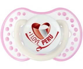 I Love Peru Sucette LOVI Dynamic Blanc-rose phosphorescente