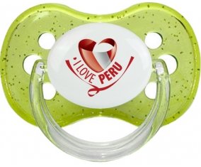 I Love Peru Sucette Cerise Vert à paillette