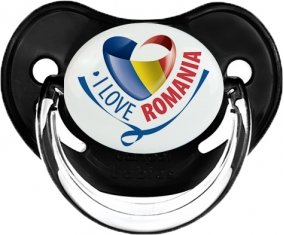 I Love Romania Tétine Physiologique Noir classique
