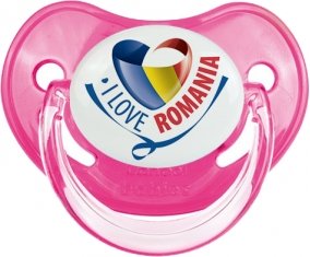 I Love Romania Tétine Physiologique Rose classique