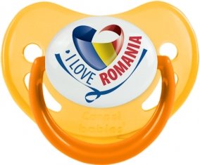 I Love Romania Tétine Physiologique Jaune phosphorescente