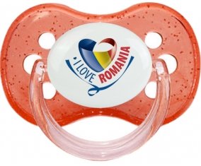 I Love Romania Sucete Cerise Rouge à paillette