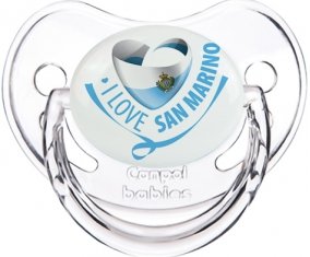 I Love San Marino Sucette Physiologique Transparent classique