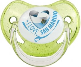 I Love San Marino Sucette Physiologique Vert à paillette