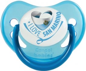 I Love San Marino Sucette Physiologique Bleue phosphorescente