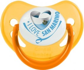 I Love San Marino Sucette Physiologique Jaune phosphorescente