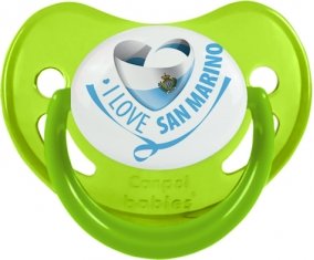 I Love San Marino Sucette Physiologique Vert phosphorescente