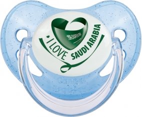 I Love Saudi Arabia Sucette Physiologique Bleue à paillette