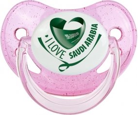 I Love Saudi Arabia Sucette Physiologique Rose à paillette