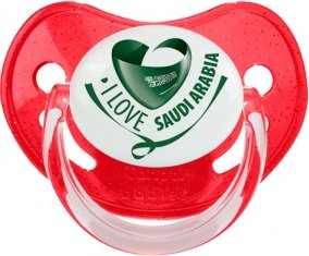 I Love Saudi Arabia Sucette Physiologique Rouge à paillette