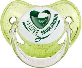 I Love Saudi Arabia Sucette Physiologique Vert à paillette