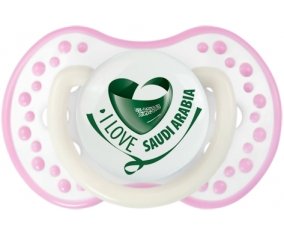 I Love Saudi Arabia Sucette LOVI Dynamic Blanc-rose phosphorescente