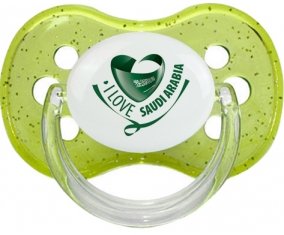 I Love Saudi Arabia Tétine Cerise Vert à paillette