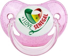I Love Senegal Tétine Physiologique Rose à paillette