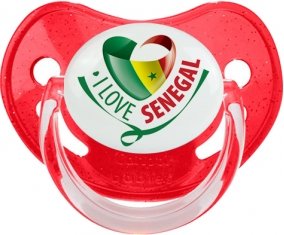 I Love Senegal Tétine Physiologique Rouge à paillette