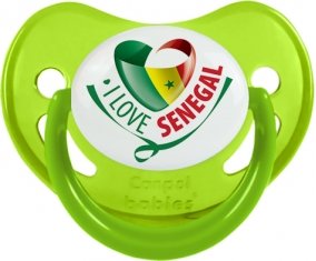 I Love Senegal Tétine Physiologique Vert phosphorescente