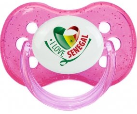 I Love Senegal Sucete Cerise Rose à paillette