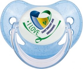 I Love Saint Vincent and Grenadines Sucete Physiologique Bleue à paillette
