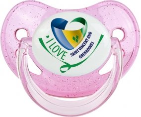 I Love Saint Vincent and Grenadines Sucete Physiologique Rose à paillette