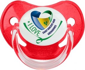 I Love Saint Vincent and Grenadines Sucete Physiologique Rouge à paillette