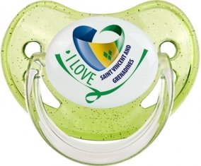 I Love Saint Vincent and Grenadines Sucete Physiologique Vert à paillette