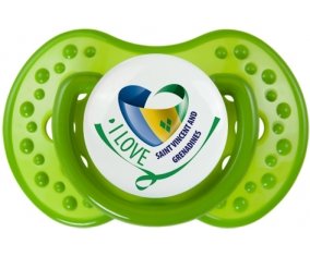 I Love Saint Vincent and Grenadines Tétine LOVI Dynamic Vert classique
