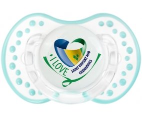 I Love Saint Vincent and Grenadines Tétine LOVI Dynamic Retro-blanc-lagon classique