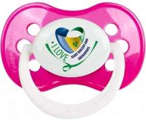 I Love Saint Vincent and Grenadines Sucette Anatomique Rose foncé classique