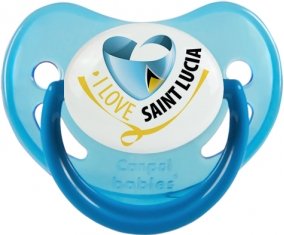 I Love Saint Lucia Sucette Physiologique Bleue phosphorescente