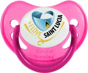 I Love Saint Lucia Sucette Physiologique Rose phosphorescente