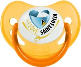 I Love Saint Lucia Sucette Physiologique Jaune phosphorescente